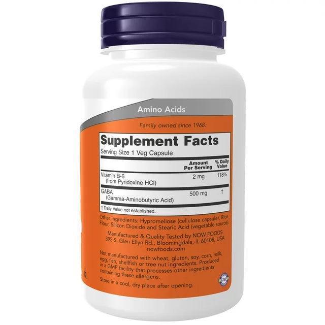 Now Foods Gaba With Vitamin B-6 500 Mg (100 Vegi Kapsül) - Mutant