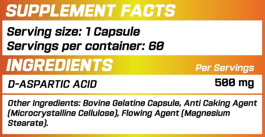 Grimlabs DAA (D-Aspartic Acid) 60 Kapsül - Mutant