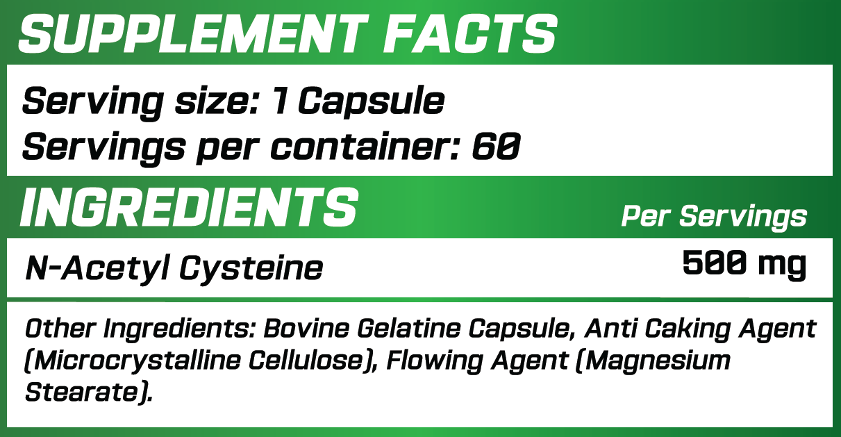 Grimlabs N.A.C (N-ACETYL CYSTEINE) 60 Kapsül - Mutant